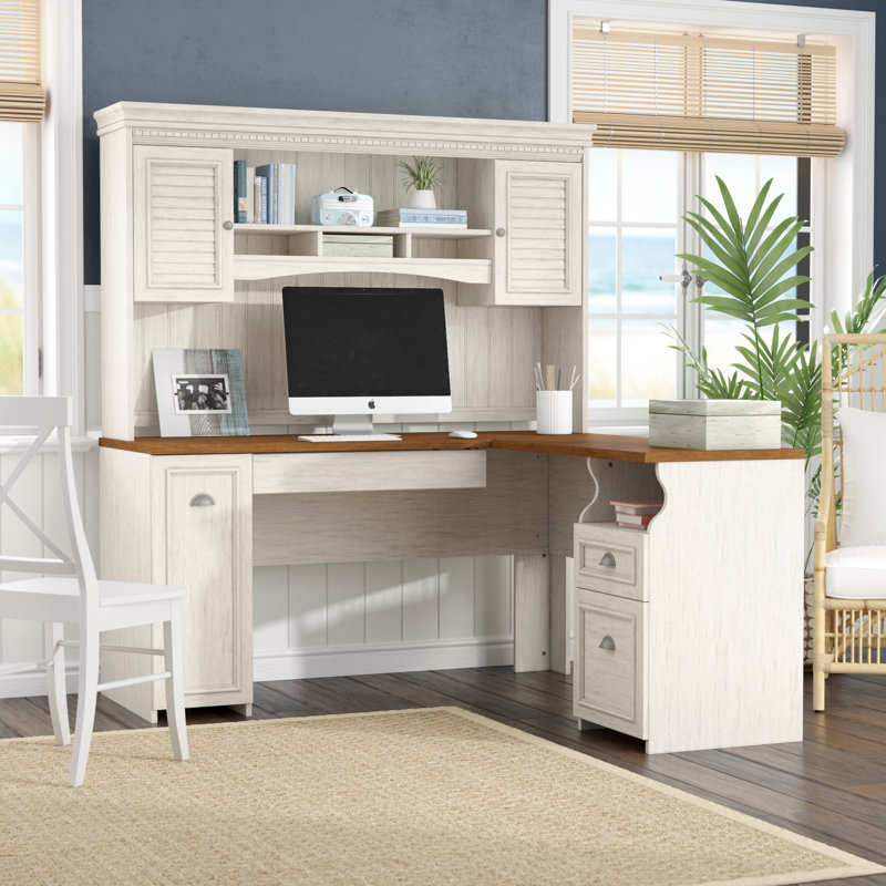 Oakridge LShaped Executive Desk with Hutch & Reviews Birch Lane